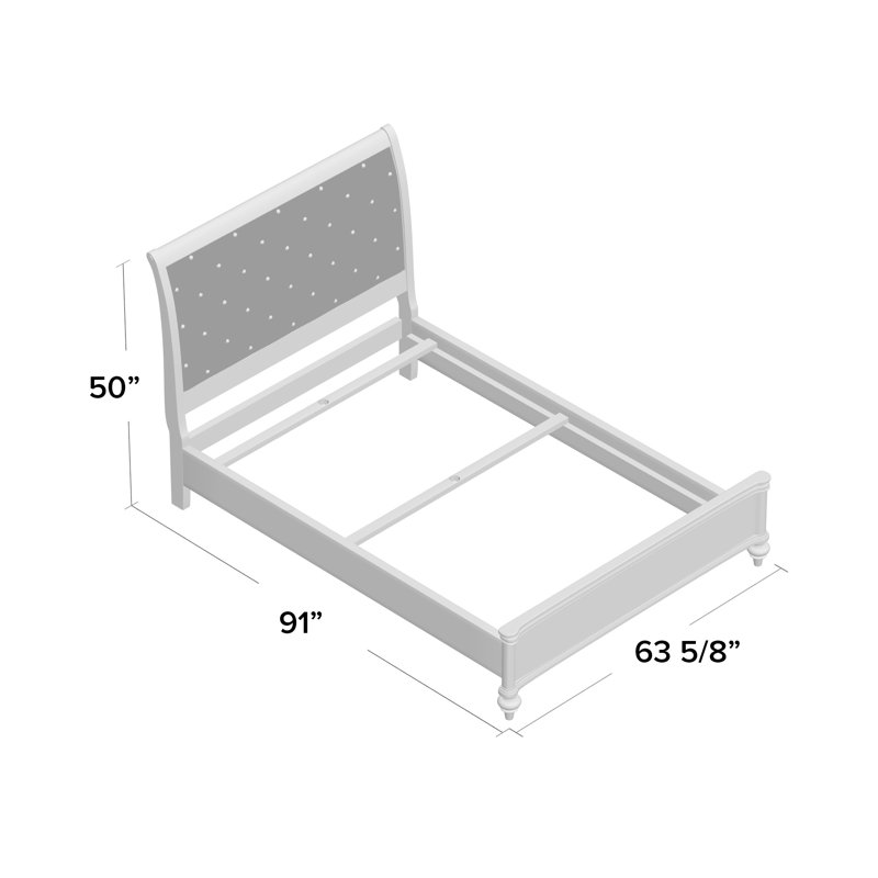 House of Hampton® Akiva Solid Wood and Upholstered Low Profile Standard